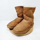 Ugg Classic Short Ii Boots Women 6 Brown Suede Shearling Lined Shoes Distressed