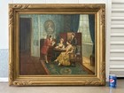      Fine Antique 19th C  Old Master European Royalty Ladies Oil Painting  Stephan