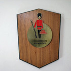 Rare Vintage Farmers Insurance Group Walnut Wood Wall Sign Plaque 1960s