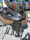 15   Sqh Big Horn  187 Black Aztec Leather   Cordura Western Barrel trail Saddle