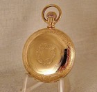 138 Years Old Columbus 14k Gold Filled Hunter Case Great Looking Pocket Watch