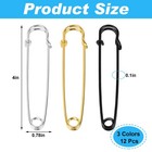 4 Inch Extra Large Safety Pins Heavy Duty Stainless Steel Craft Pins