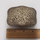 San Carlos Crumrine Jewelers 22k Over Sterling Silver Floral Western Belt Buckle