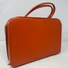 Vintage Tolia Mfg  Corp  Orange Vanity Train Case Travel Bag Made In Usa
