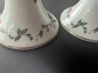2 Vintage Lefton China Christmas Candle Holders 3052 Gold Trim With Labels 3 25 
