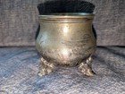 Vtg Old Rare Brass Forged Scallop Legged Etched Small Pot cauldron R k  Machine