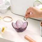 Purple Flower Jewelry Dish Glass Ring Holder Tray