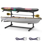 Kayak Storage Rack Indoor Outdoor Freestanding Adjustable For 2 Kayak Canoe Surf