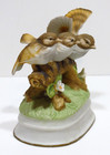 Vintage Three Little Sparrows Slide Lever Music Box Porcelain   Ceramic Nice 