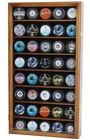 Hockey Pucks Display Case 40 Walnut Wood Wall Mount Cabinet Uv Lock Shadow Box