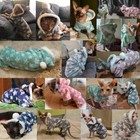 Pet Dog Jumpsuit Pajamas Clothes Warm Fleece Star Puppy Cat Hoodie Coat Costumes