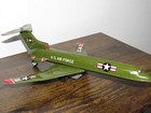 Vintage Japanese Tin Litho Us Air Force Military Airplane Friction Toy Mid-centu
