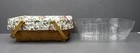 Longaberger Basket Large W  Handles protector   Floral Liner 1999 Usa