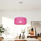 1 Lamp Head Simple Pink Rattan Pendant Light  Adjustable Height  Including Light