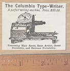 1887 Columbia Typewriter Perfect Writing Machine  30 Original Vtg Print Ad Rare