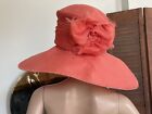Suzanne Couture Millinery Coral Silk Custom Made Wide-brimmed Hat  24   