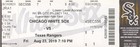 Ticket Stubs  Chicago White Sox Vs Texas Rangers - August 23  2019