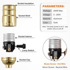 Ul Listed Lamp Bulb Socket - Gold  E26 Replacement On off - Gold