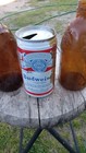 2 Vintage Anheuser Busch Amber Brown Glass Beer Bottle 6 5 eagle  old Beer Can 