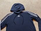 Adidas Essentials Black 3-stripes Cropped Hoodie Hooded Sweatshirt Women s Xs