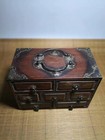 7 87  China Qing Dynasty Antique Yellow Boxwood Wood Jewelry Storage Box Collect
