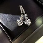 3ct Heart Cut White Moissanite Women s Drop Earring 14k White Gold Plated