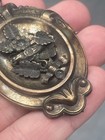 Antique Estate Victorian Mourning Gold Plated Leaf Brooch Cool Piece 