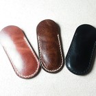 Leather Folding Knife Slip pull-up Leather 4-3 4 x2  sheath Only three Colors