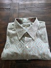 Stetson Men   s 2xl Woven Cotton Button-down Paisley Shirt Blue brown Pockets