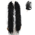 Soarer 9ply Black Ostrich Feather Boa 2yards Long Feather Boas
