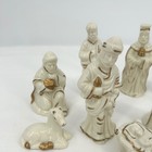 Vintage Style Porcelain Nativity Set 10 Piece Cream Gold Gilt Holiday Decor