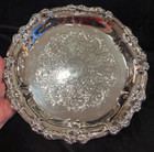Vtg Guildcraft By Fb Rogers Silver Plate Round Serving Tray 12 5 Inch  Polished