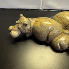 Carved Stone Family   Baby Hippopotamus Figurines House Hippo