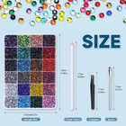14400pcs Ss10 Hotfix Rhinestones  24 Colors Flat Back Round Hot Fix