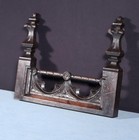 15  Wide French Antique Crest pediment crown In Solid Chestnut Wood