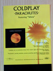 Coldplay 2000 Promo Record Store Display Standee Cardboard Stand Up Parachutes