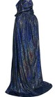 Adult Unisex Cloak  1 Size Hooded Cape Features A Shiny  Blue Snake-skin Pattern