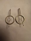 Artisan Made Silver Circle French Hook Earrings