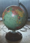 Rarer Vintage 1949 Replogle 8 Inch Lighted World Globe Lamp   tk