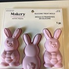 Silicone Treat Mold Makery Easter 6 Pink Bunny Molds