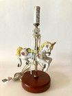 Vintage Unicorn Merry-go-round Lamp Night Light With Round Wooden Base No Shade