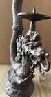 Cast Iron Metal Chinese Dragon Candle Holder