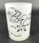 Vintage Shot Glass    say When    Hazel Atlas 4oz Frosted Mcm Barware
