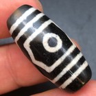 Tibetan Old Agate Dzi 3 Eye Bead Amulet 29mm Z06