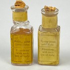 2 Antique Bottles Brewster s Dental Enamel Shade M   E W  Labels   Cork Stoppers