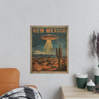 Vintage Ufo New Mexico Poster  Uap Roswell Alien Decor  Sci-fi Wester Wall Art