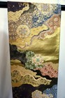 Japanese Fine Kimono  Silk fukuro Obi rokutu foil kara-ori gold l14  4   4786