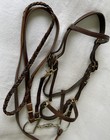 Quality Complete Halter Bridle Trail Combo brown walnut brass weaver Reins bit