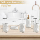 Bathroom Toothbrush Holder Ceramic Accessory Set Hand Soap Dispenser Washing