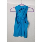 Hard Tail Forever Womens Sleeveless Zip Up Hoodie Turquoise Blue M Casual Y2k